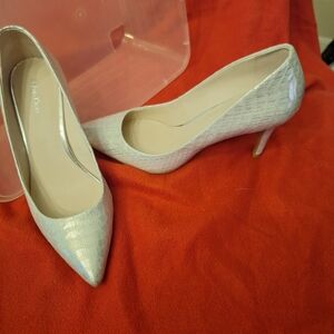 Calvin Klein Women's Shimmering Silver Heels